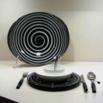 "Domino" - YOU AND ME CIRCLE BLACK - Servizio Piatti + Coppette