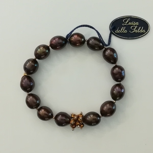 "Luisa Della Salda" - PERLE BROWN - Bracciale
