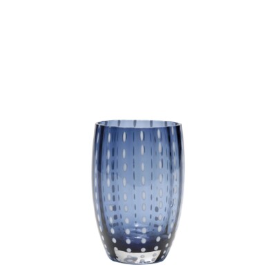 "Zafferano" - PERLE - Bicchiere Blu Grigio
